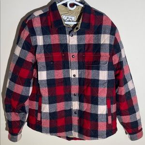 Woolrich men’s insulated wool jacket, size large.